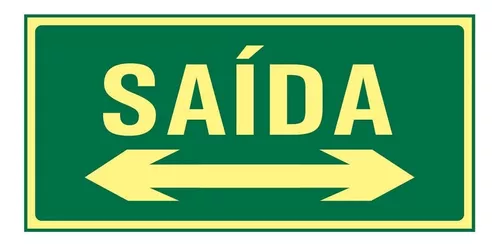 Placa De Saída Seta Direita Esquerda Fotoluminescente