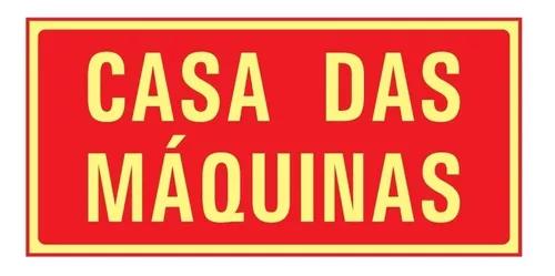 Placa De Sinalização Casa De Máquinas Fotoluminescente