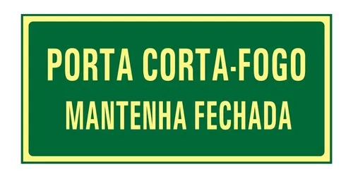 Placa De Sinalização Porta Corta Fogo Fotoluminescente