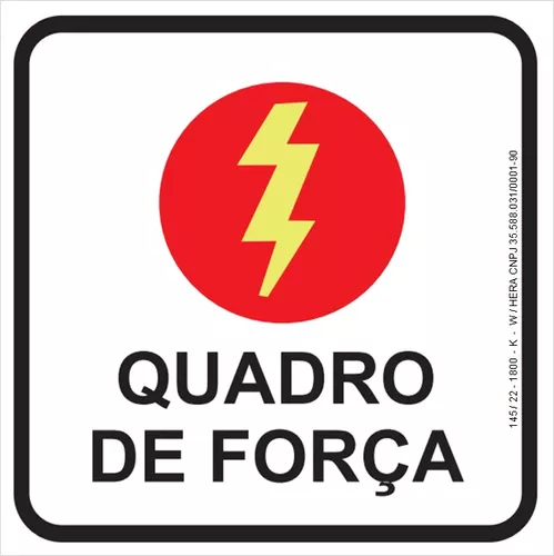 Placa De Sinalização Quadro De Força Fotoluminescente